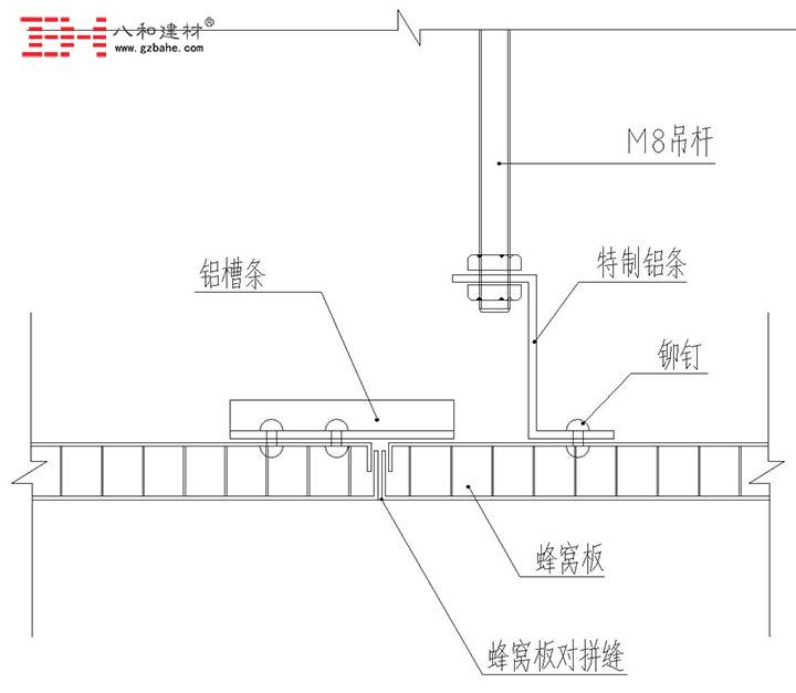 鋁蜂窩板吊頂天花安裝節點方案四